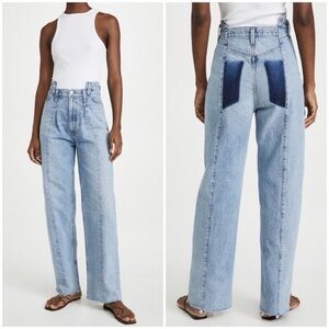 AGOLDE Pieced Angle Matrix Denim High-Waisted Straight Leg 100% Cotton Jeans 26